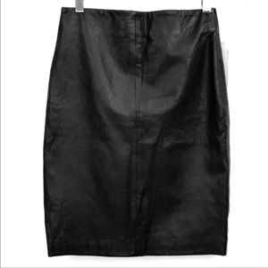 All Saints “Lucille” NWT blk leather skirt, Sz. 0